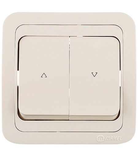 Кнопка управления жалюзи Makel Mimoza встраиваемая бежевая (25041)