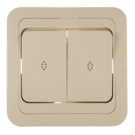 Переключатель Makel Mimoza двухклавишный встраиваемый бежевый (25026)