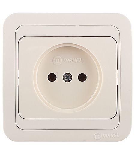 Розетка Makel Mimoza встраиваемая бежевая керамика (25002)