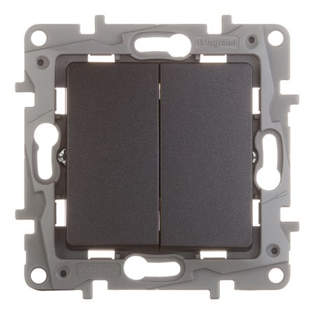 Выключатель Legrand Etika двухклавишный встраиваемый антрацит (672602) юрий велийкович джикович организация и управление в строительстве учебное пособие