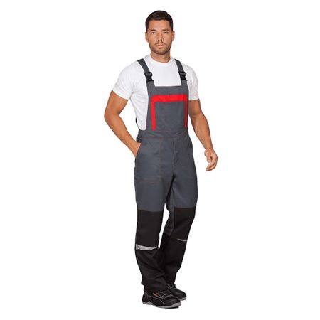 Костюм мужской защитный ГК Спецобъединение КМ-10 52-54 рост 182-188 см серо-красный/черный