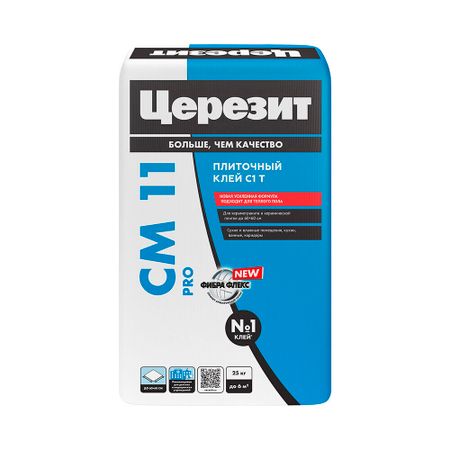 Клей для плитки и керамогранита Церезит СМ 11 PRO серый класс C1 T 25 кг
