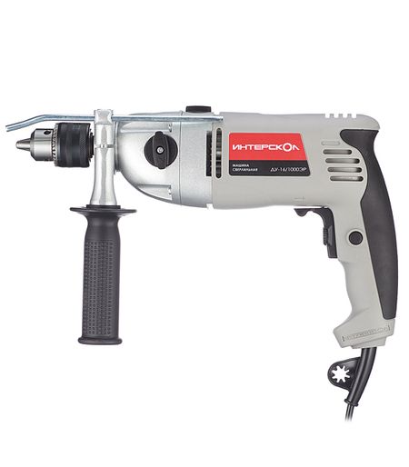 Дрель сетевая ударная Интерскол ДУ-16/1000ЭР 1000 Вт ключевой патрон (57.1.3.00) бесключевой патрон cnmaway 3 зажима 1 5 10 мм