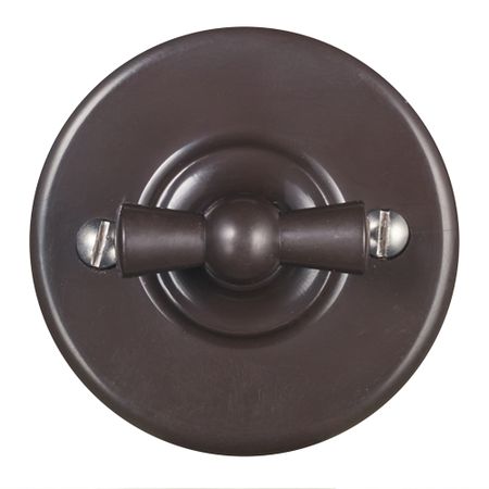 Выключатель Bironi Лизетта одноклавишный накладной коричневый ретро (B1-201-22)