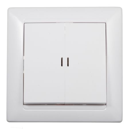 Выключатель Svet двухклавишный встраиваемый белый с подсветкой (SV1001-0010)