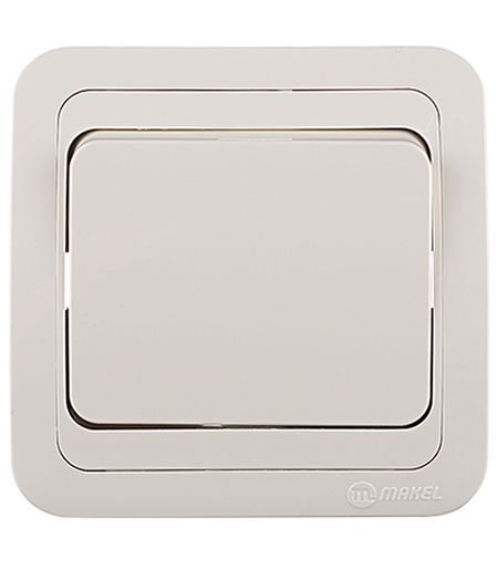 Выключатель Makel Mimoza одноклавишный встраиваемый бежевый (25001)
