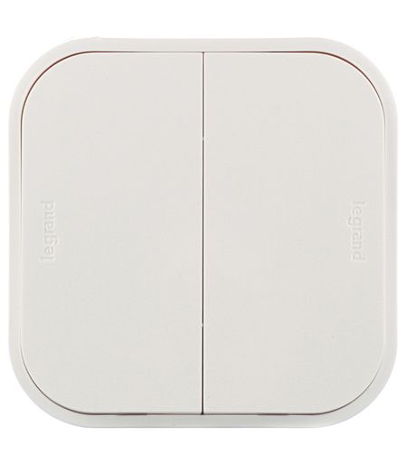 Выключатель Legrand Quteo двухклавишный накладной белый (782202)