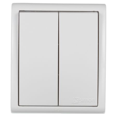 Выключатель Simon 15 Aqua двухклавишный накладной белый (1594398-030)