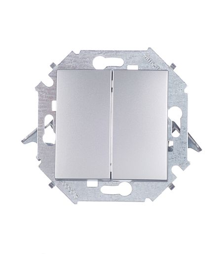 Выключатель Simon 15 двухклавишный встраиваемый алюминий (1591398-033) российская федерация федеративное устройство крым в составе рф