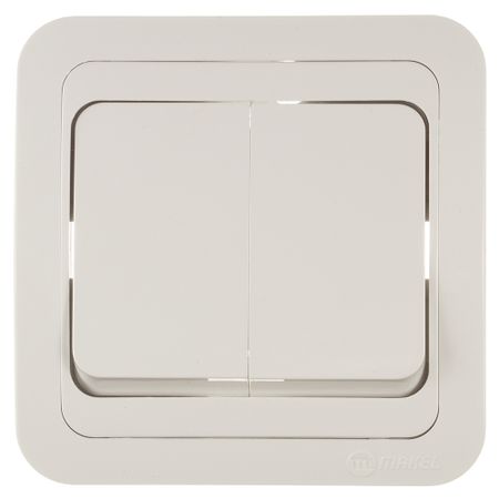 Выключатель Makel Mimoza двухклавишный встраиваемый белый (12003)