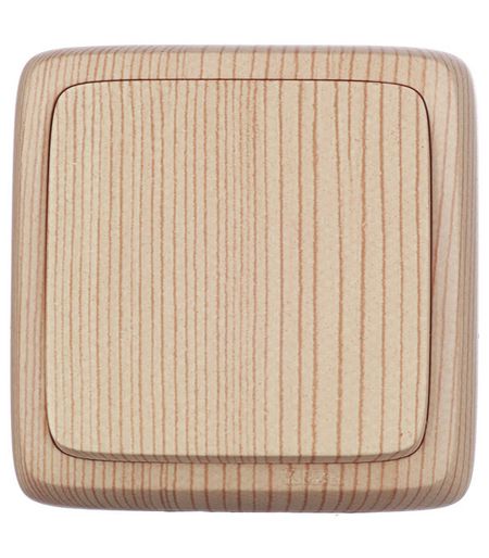 Выключатель Hegel Alfa одноклавишный накладной сосна (ВА10-113-02)