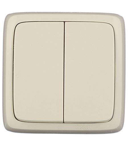 Выключатель Hegel Alfa двухклавишный накладной слоновая кость (ВА10-153-01)