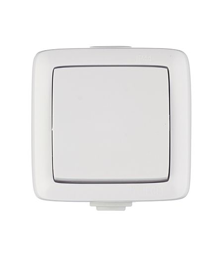 Выключатель Hegel Alfa одноклавишный накладной белый (ВА10-211)