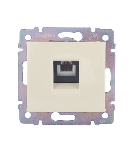 Розетка телефонная Legrand Valena встраиваемая слоновая кость RJ11 (695622)