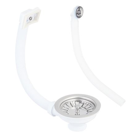 Выпуск для мойки Wirquin 3 1/2 с переливом нержавеющая сталь (30987086)