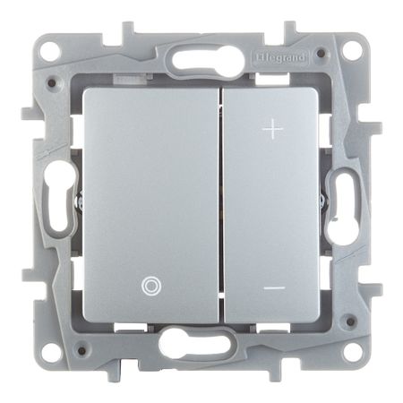 Диммер Legrand Etika двухклавишный встраиваемый алюминий нажимной (672418)