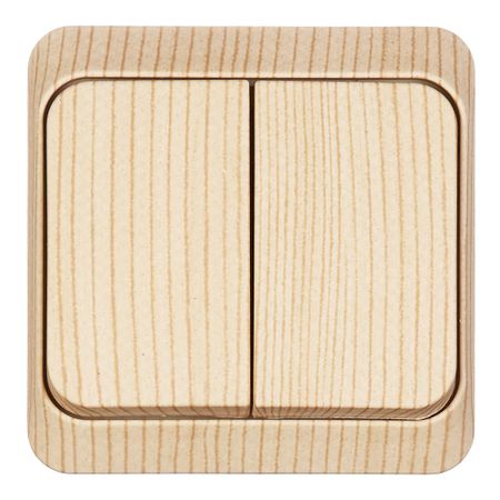 Выключатель Systeme Electric Этюд двухклавишный накладной сосна (BA10-002D)