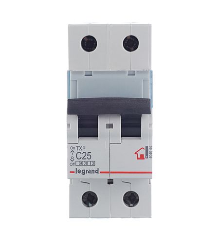 Автоматический выключатель модульный Legrand TX3 2P 25А тип C 6 кА 230/400 В (404044) earuelectric автоматический выключатель модульный 40a 63a 125a