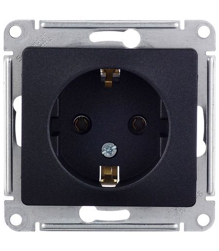 Розетка Systeme Electric Glossa встраиваемая антрацит (GSL000743)
