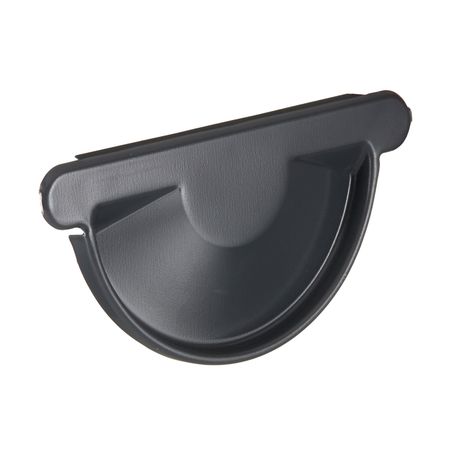 Заглушка желоба Grand Line металлическая d125 мм графитовый серый RAL 7024