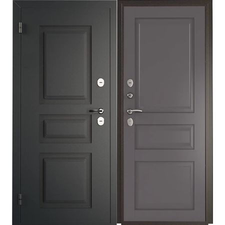 Дверь входная с терморазрывом Промет Норд левая букле графит - нубук графит 980х2050 мм