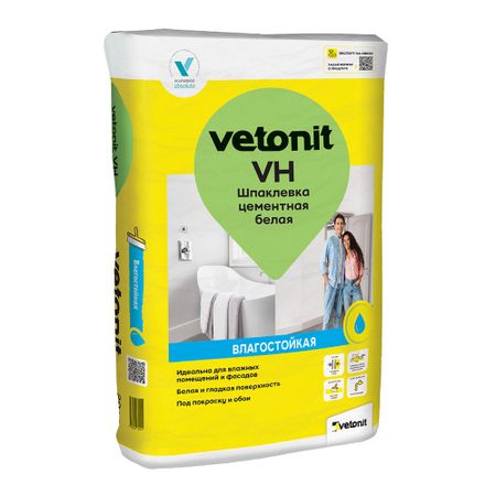 Шпаклевка цементная Weber.vetonit VH для влажных помещений белая 20 кг людмила анатольевна белая переключите свои деньги на белую полосу книга практикум