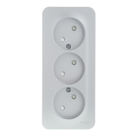 Розетка Systeme Electric Blanca накладная алюминий со шторками (BLNRA001313)