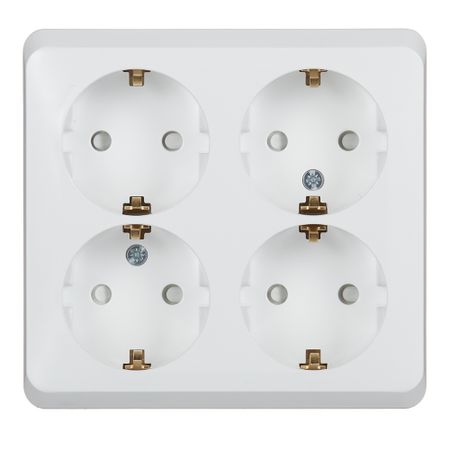 Розетка Systeme Electric Этюд накладная белая со шторками (PA16-208B)