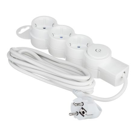 Удлинитель Düwi 3 розетки 3 м ПВС 3х0,75 кв.мм 10 А 2,2 кВт с кнопкой белый (32008 3) mabuchi rs 385ph 2075 mini 385 электродвигатель постоянного тока 6 в 12 в 11800 об мин высокоскоростная щетка micro 27 5 мм электродвигатель diy бытовая техника