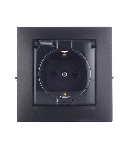 Розетка Simon 15 встраиваемая графит со шторками с крышкой (1590450-038) российская федерация федеративное устройство крым в составе рф