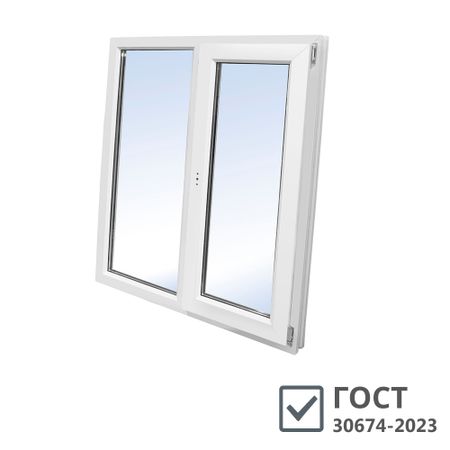 Пластиковое окно VEKA WHS Halo 60 1160х1200 мм 2 створки левая глухая правая поворотно-откидная двухкамерное