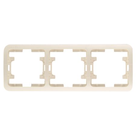 Рамка Makel Mimoza трехместная бежевая (32013)