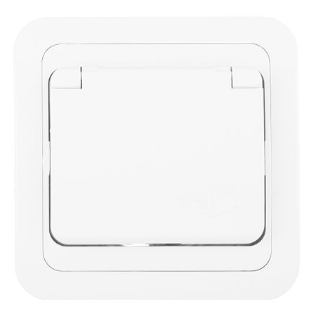 Розетка Makel Mimoza встраиваемая белая с крышкой (12029)