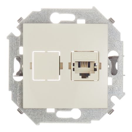 Розетка телефонная Simon 15 встраиваемая слоновая кость RJ11 (1591480-031)