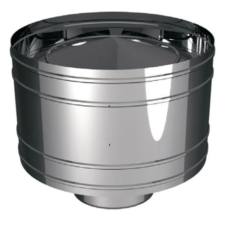 Дефлектор d120 мм на расширителе зеркальный без изоляции AISI 304