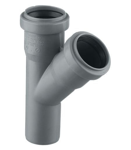 Тройник Ostendorf HTEA d40 мм 45° пластиковый для внутренней канализации (111200)