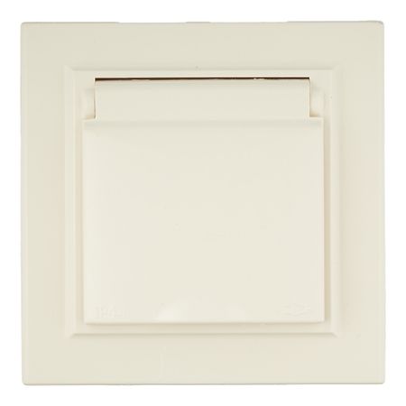 Розетка EKF Минск встраиваемая бежевая со шторками с крышкой (ERR16-029-200-44)