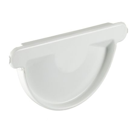 Заглушка желоба Grand Line металлическая d125 мм белая RAL 9003