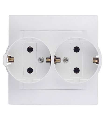 Розетка Simon 15 встраиваемая белая (1590459-030)