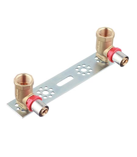 Планка монтажная Tiemme с двумя водорозетками 16(пресс) х 1/2 ВР(г)