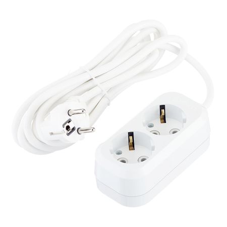 Удлинитель Makel 2 розетки 3 м ПВС 3х1 кв.мм 16 А 2,2 кВт белый (MGP113) универсальный вращающийся удлинитель для смесителя