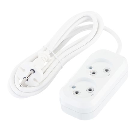 Удлинитель Makel 2 розетки 3 м ПВС 2х0,75 кв.мм 10 А 2,2 кВт белый (MGP103) универсальный вращающийся удлинитель для смесителя