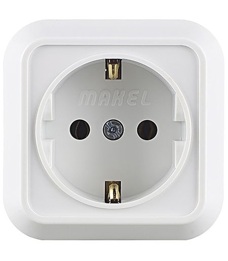 Розетка Makel Siva Ustu накладная белая (45108)