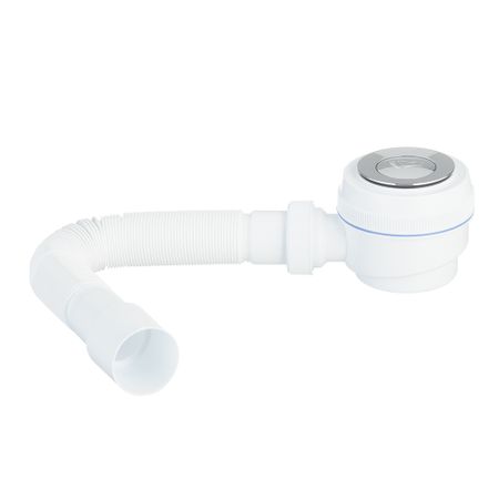 Сифон для душевого поддона Wirquin Virplast 1 1/2х40 мм слив d50 с выпуском клик-клак с соединением 40/50 мм (30987090)