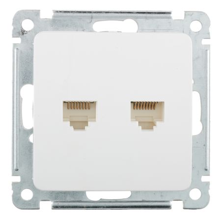 Розетка компьютерная Hegel Master встраиваемая белая 2хRJ45 (РСКК-440)