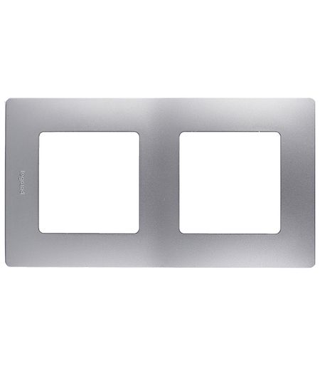 Рамка Legrand Etika двухместная алюминий (672552)