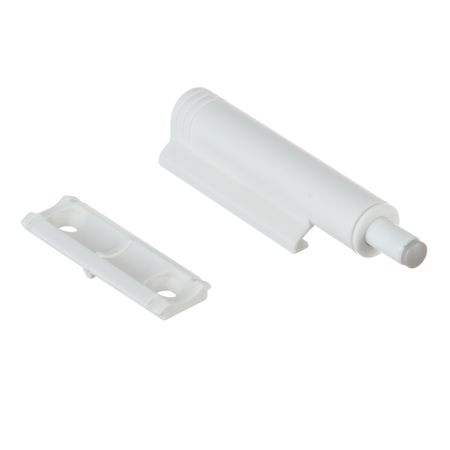 Амортизатор мебельный (демпфер) газовый для плавного закрывания двери белый врезной/внешний