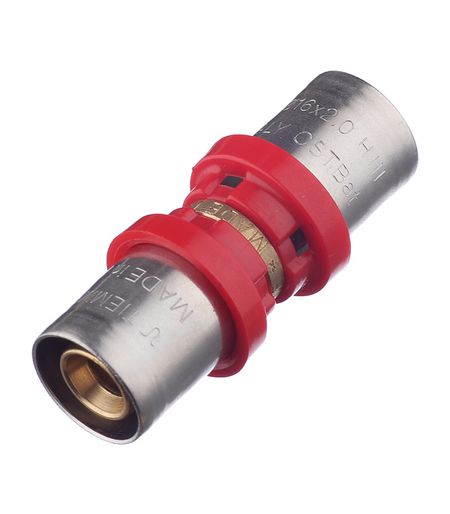 Соединитель прямой Tiemme 16(пресс) х 16(пресс) прямой соединитель для садовой воды m6 m10 5 шт