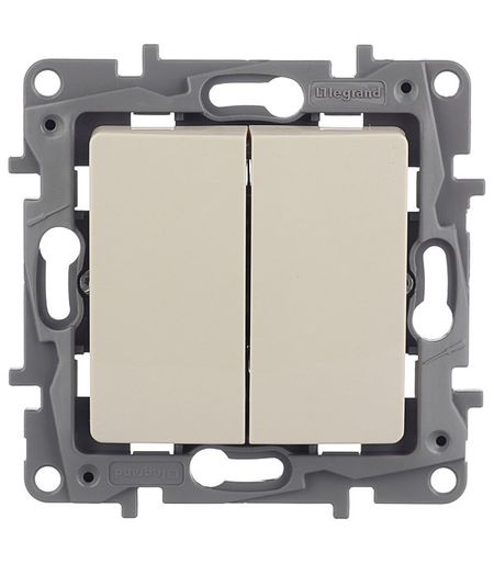 Выключатель Legrand Etika двухклавишный встраиваемый слоновая кость (672302)