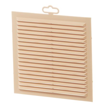 Решетка вентиляционная пластиковая приточно-вытяжная Era С 194х194 мм с сеткой бежевая